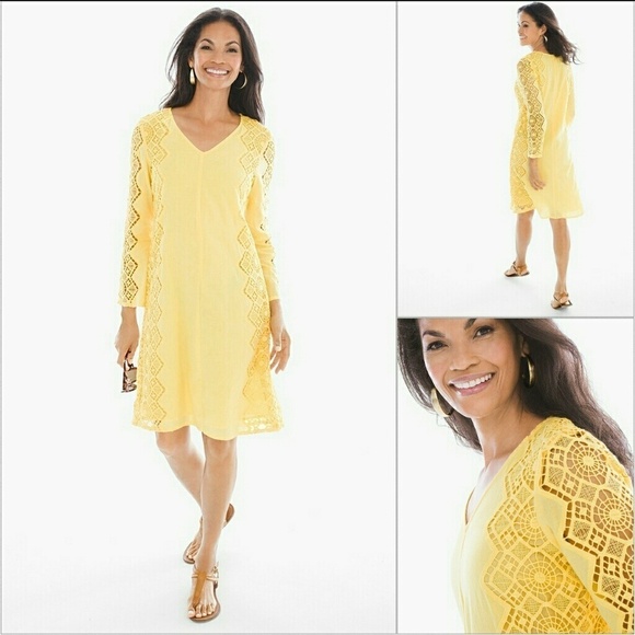 CHICO'S SIDE Lace Short Dress in‎  (😎 BLACK ) - Picture 1 of 4